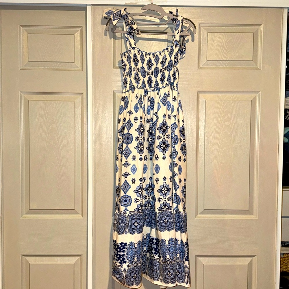 Zara maxi with bow tie shoulder straps.